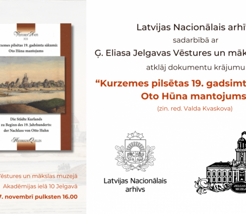 Avotu krājuma “Kurzemes pilsētas 19. gadsimta sākumā: Oto Hūna mantojums” atklāšanā