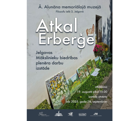 Ādolfa Alunāna memoriālajā muzejā Jelgavas Mākslinieku biedrības plenēra darbu izstāde “Atkal Ērberģē”