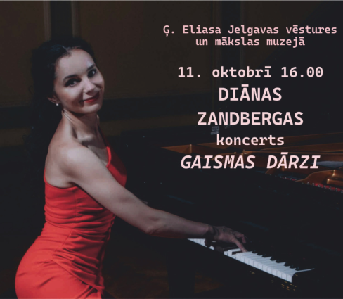 Muzejā – pianistes Diānas Zandbergas koncerts “Gaismas dārzi”