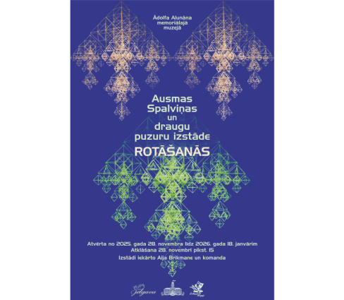 Ādolfa Alunāna memoriālajā muzejā Ausmas Spalviņas un draugu puzuru izstāde “Rotāšanās”