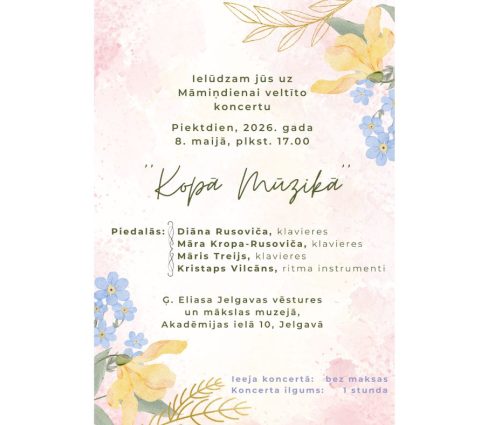 8. maijā – Māmiņdienai veltīts koncerts “Kopā mūzikā”