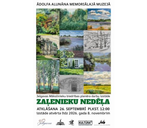 Ādolfa Alunāna memoriālajā muzejā Jelgavas Mākslinieku biedrības plenēra darbu izstāde “Zaļenieku nedēļa